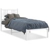 vidaXL Estructura cama sin colch&oacute;n con cabecero metal blanco 75x190 cm