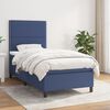 vidaXL Cama box spring con colch&oacute;n tela azul 90x200 cm