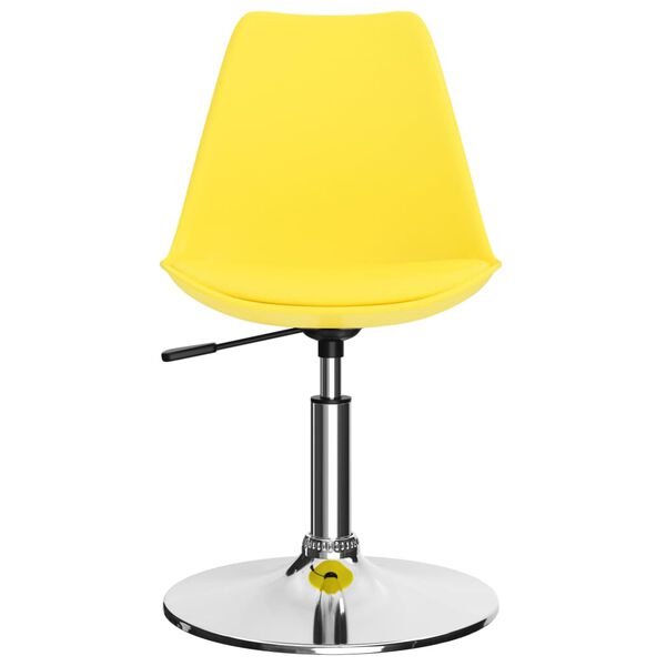 vidaXL Sillas de comedor giratorias 2 uds cuero sint&eacute;tico amarillo