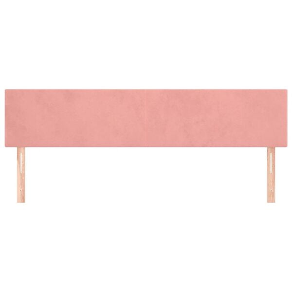 vidaXL Cabeceros terciopelo rosa 200x5x78/88 cm