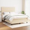 vidaXL Cama box spring con colch&oacute;n tela color crema 140x190 cm