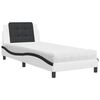 vidaXL Estructura de cama sin colch&oacute;n Zadar cuero sint&eacute;tico blanco y negro 90x190 cm
