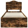 vidaXL Estructura de cama con cabecera Roble ahumado 90 x 190 cm