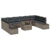 vidaXL Conjunto de sof&aacute; de jard&iacute;n con coj&iacute;n Manual 11 pcs Gris