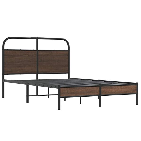 vidaXL Estructura de cama sin colch&oacute;n 120x200 cm madera marr&oacute;n roble