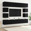 vidaXL Conjunto de mueble de TV Roble Negro Madera de ingeniería