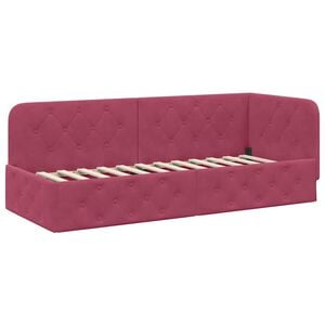 vidaXL Estructura de cama en esquina Rojo vino 80 x 200 cm Terciopelo