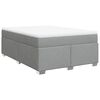 vidaXL Cama box spring con colch&oacute;n tela gris claro 160x200 cm