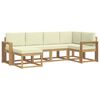 vidaXL Conjunto de sof&aacute;s de exterior 6 uds. 6 plaza Blanco y Crema