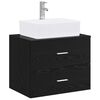 vidaXL Juego de muebles de ba&ntilde;o Roble Negro Madera de ingenier&iacute;a