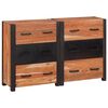 vidaXL Aparador 3 uds. Marr&oacute;n 110 x 30 x 75 cm Madera de Acacia S&oacute;lida