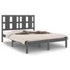 vidaXL Estructura de cama madera maciza gris doble 135x190 cm