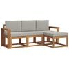 vidaXL Conjunto de sof&aacute;s de exterior 4 uds. Gris Natural y Claro