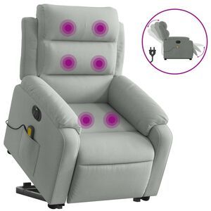 vidaXL Sill&oacute;n de masaje reclinable elevable terciopelo gris claro