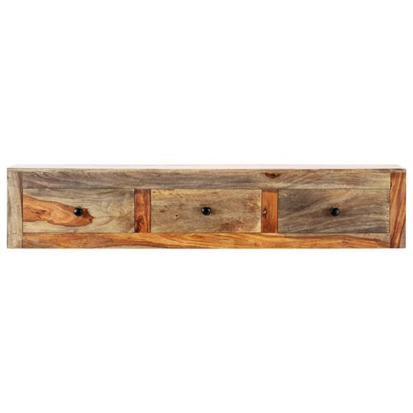 vidaXL Mesa consola de pared madera maciza de acacia 100x25x20 cm
