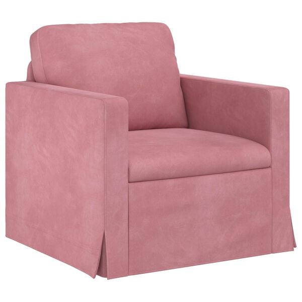 vidaXL Sof&aacute; 2 pcs Rosa 138 x 78 x 80 cm Terciopelo