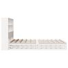 vidaXL Cama con estanter&iacute;a sin colch&oacute;n madera maciza blanca 160x200 cm