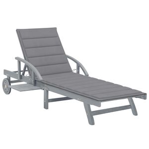 vidaXL Tumbona de jard&iacute;n con coj&iacute;n madera maciza de acacia