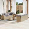 vidaXL Conjunto de sof&aacute;s de jard&iacute;n 12 pcs Beige rat&aacute;n sint&eacute;tico
