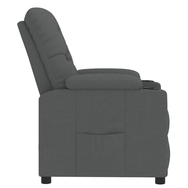 vidaXL Sill&oacute;n reclinable de tela gris oscuro