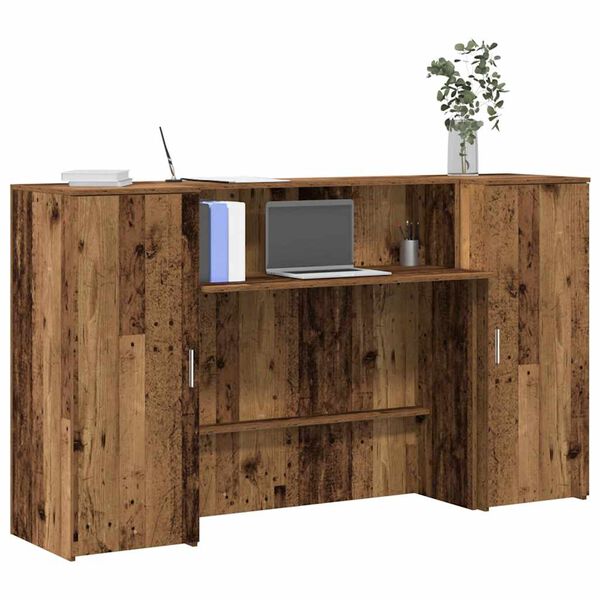 vidaXL Mostrador de recepción madera vieja 180x50x103,5 cm