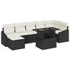 vidaXL Conjunto de sof&aacute; de jard&iacute;n 8 uds. Negro y crema