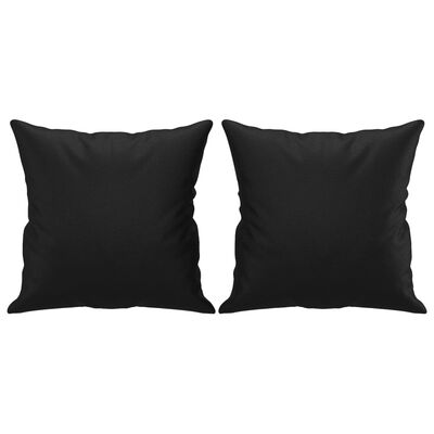 vidaXL Sofá 2 plazas almohadas y cojines cuero sintético negro 140 cm