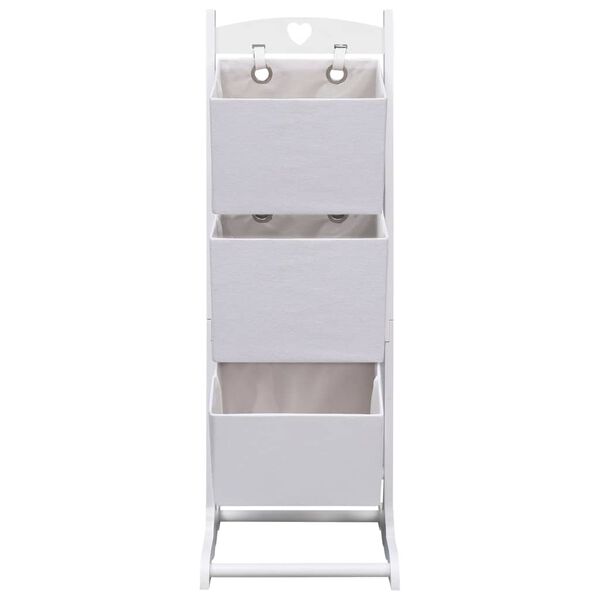 vidaXL Cesta de almacenaje de 3 piezas madera blanco 35x35x102 cm