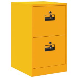 vidaXL Mueble archivador con caj&oacute;n Amarillo Mostaza 44 x 50 x 106.5 cm