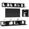 vidaXL Conjunto de mueble de TV 6 pcs Roble Negro Madera de ingeniería