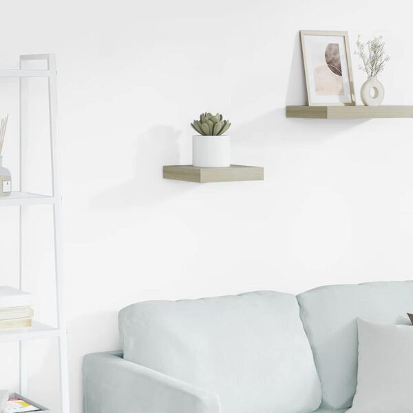 vidaXL Estante flotante de pared MDF color roble 23x23,5x3,8 cm