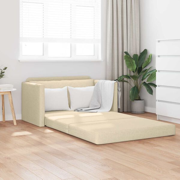 vidaXL Sof&aacute; cama 110cm Crema tela