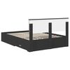 vidaXL Estructura de cama con cabecera Negro y Plata 150 x 200 cm