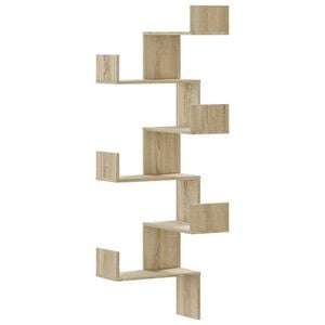 vidaXL Estanter&iacute;a de pared de esquina madera roble Sonoma 45x45x147 cm