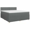 vidaXL Cama box spring con colch&oacute;n Gris oscuro 140 x 190 cm Tela