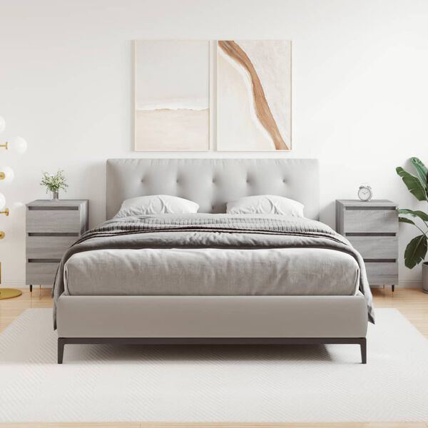 vidaXL Mesita de noche 2 uds madera ingenier&iacute;a gris Sonoma 40x35x69 cm