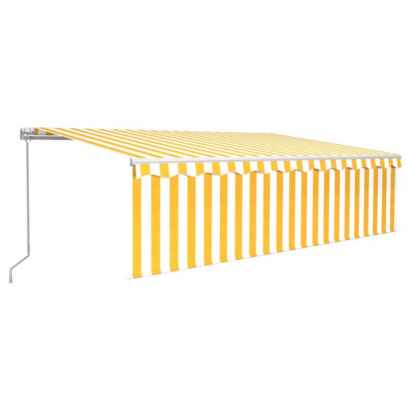 vidaXL Toldo retr&aacute;ctil manual con persiana amarillo y blanco 5x3 m