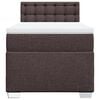 vidaXL Cama box spring con colch&oacute;n tela marr&oacute;n oscuro 90x200 cm