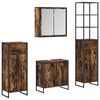 vidaXL Juego de muebles de ba&ntilde;o 4 uds. Roble ahumado