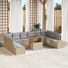 vidaXL Conjunto de sofá de jardín 11 pcs Beige Poliratán