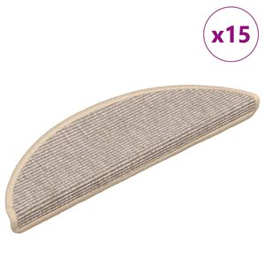 vidaXL Alfombrillas para escaleras 15 unidades 56x17x3 cm Plateadas Semicirculares