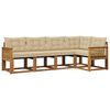 vidaXL Conjunto de sof&aacute;s de exterior con coj&iacute;n 5 pcs Natural y Beige
