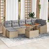 vidaXL Conjunto de Comedor de Jard&iacute;n con coj&iacute;n 8 pcs Beige y gris