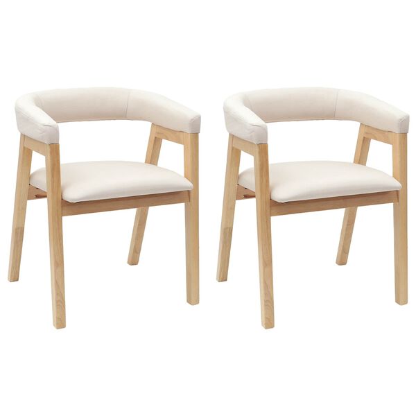 vidaXL Sillas de comedor 2 pcs Natural 54 x 57 x 73 cm