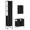 vidaXL Juego de muebles de baño 3 pzas madera contrachapada negro
