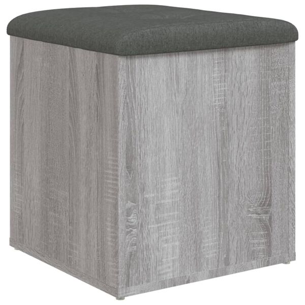 vidaXL Banco con almacenaje madera ingenier&iacute;a gris Sonoma 42x42x45 cm