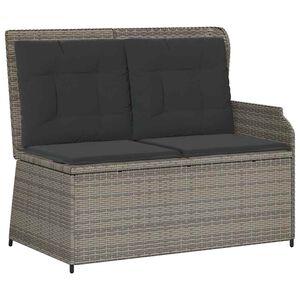 vidaXL Sill&oacute;n reclinable de jard&iacute;n con cojines rat&aacute;n sint&eacute;tico gris