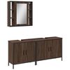 vidaXL Set de muebles de ba&ntilde;o 3 pzas madera contrachapada roble marr&oacute;n