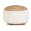 vidaXL Puf tejido de yute y algod&oacute;n 50x35 cm blanco