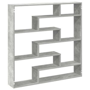 vidaXL Estante cubo de pared 7 compartimentos madera gris hormig&oacute;n